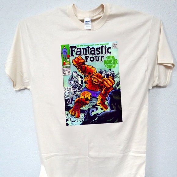 FANTASTIC FOUR THE THING COMIC BOOK COVER MENS TEE T-150 - Picture 1 of 3